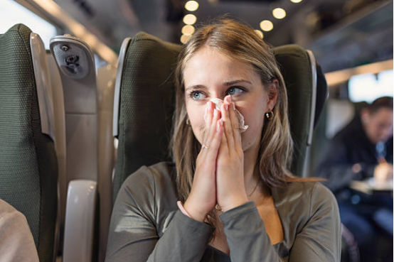 Nasal strips used during travel for allergy relief on flights